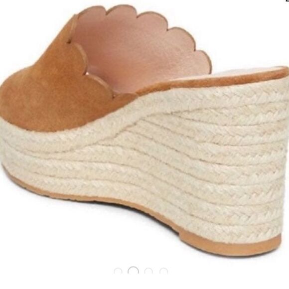 Kate Spade Toby Suede Tan Espadrille Wedge Sandal Size 7.5 - Picture 2 of 12